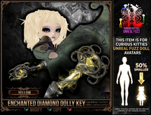[Mesh] =^.^= Curious Kitties Unreal Fuzz - Enchanted Diamond Dolly Key - Yellow