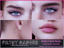 FB - XOXO Face tattoo pack - face tattoos 2k