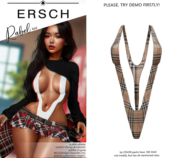 ERSCH - Rabel Kini -plaid beige-
