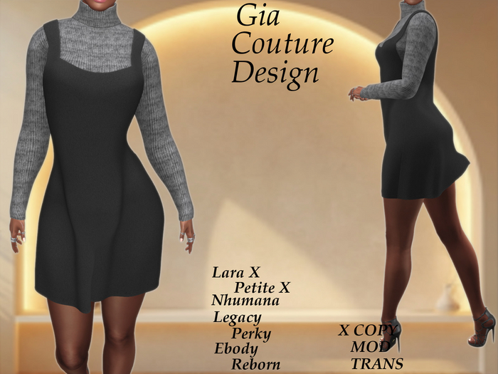 "GCD" Kierra Jumper and Sweater Set Black