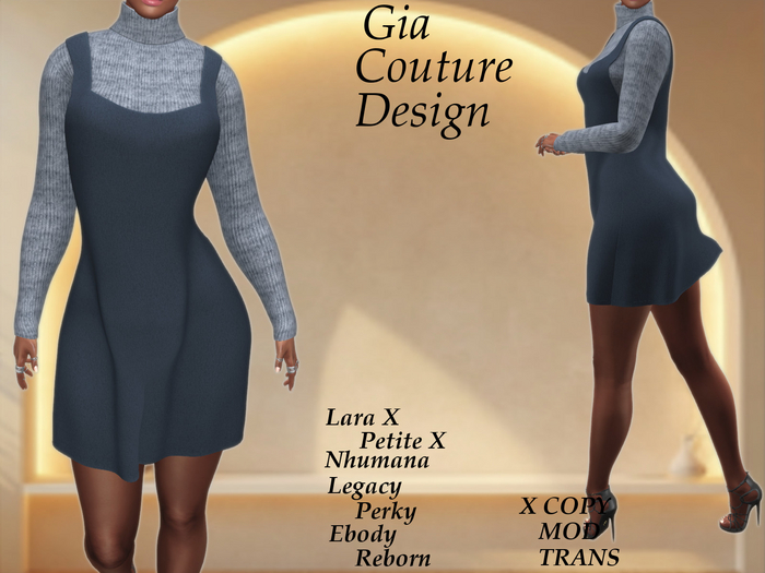 "GCD" Kierra Jumper and Sweater Set Blue