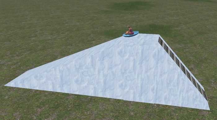 Snow mountain with sled