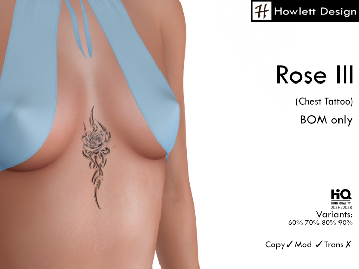 [HDesign] Rose III (Chest Tattoo)