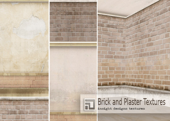 Second Life Marketplace Id Plaster And Reclaimed Brick Seamless Textures Includes Rain Streaked Walls Insight Designs