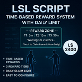 LSL Time-Based Reward System with Daily Limit – 3-Tier Camping & Loyalty Script (Full Perm)