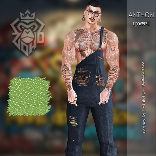 [ZH] Anthon RipOverall - Green Jeans (BOX)
