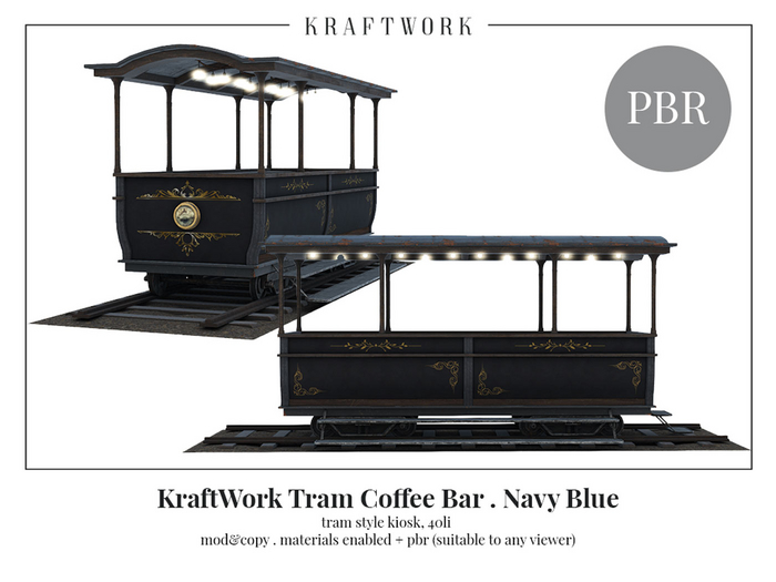 KraftWork Tram Coffee Bar . Navy Blue (Add Me)