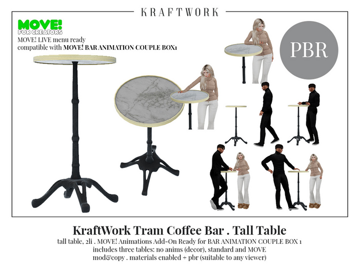 KraftWork Tram Coffee Bar . Tall Table (Add Me)