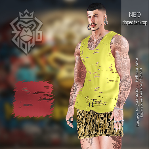 [ZH] Neo Ripped Tanktop - Red (ADDUNPACK)