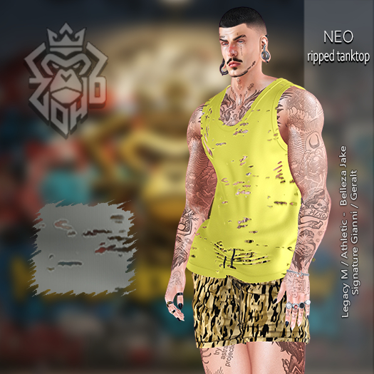 [ZH] Neo Ripped Tanktop - Gray (ADDUNPACK)