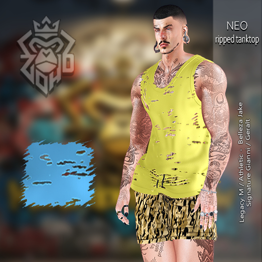 [ZH] Neo Ripped Tanktop - Cyan (ADDUNPACK)
