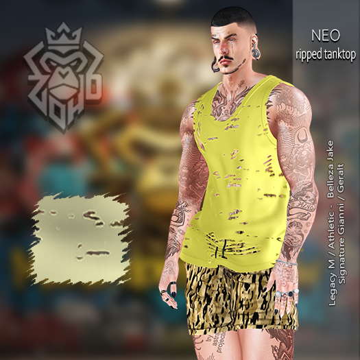 [ZH] Neo Ripped Tanktop - Cream (ADDUNPACK)