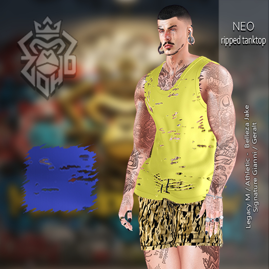 [ZH] Neo Ripped Tanktop - Blue (ADDUNPACK)