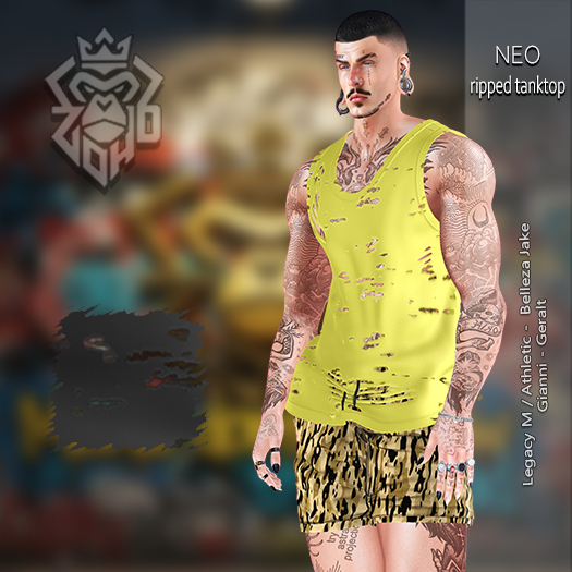 [ZH] Neo Ripped Tanktop - Black (ADDUNPACK)