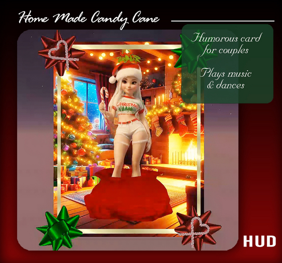 Animated Christmas Card - Home Made Candy Cane