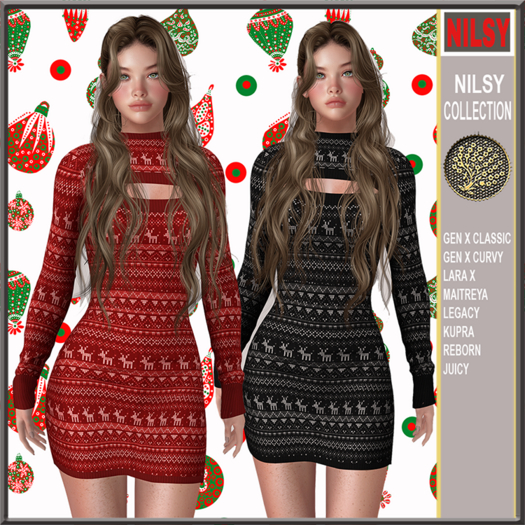 SNOWFLAKE KNIT DRESS,2OPTIONS