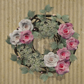 Misty Pink Roses Wreath 7LI each
