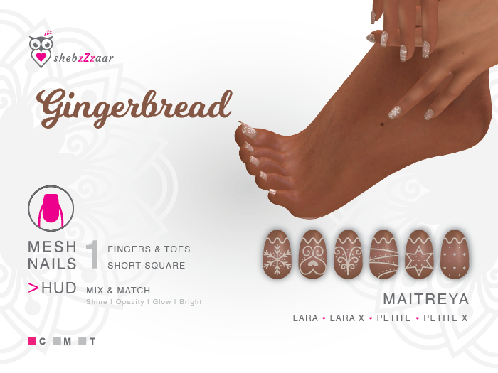 shebzZzaar - NAILS 1 - GINGERBREAD - Fingers & Toes - MT