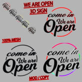 [dW] We are Open! 3D Sign