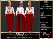 *BSASSY* AA81 RED/WHITE PANTS OUTFIT