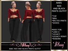 *BSASSY* AA81 RED/BLACKPANTS OUTFIT