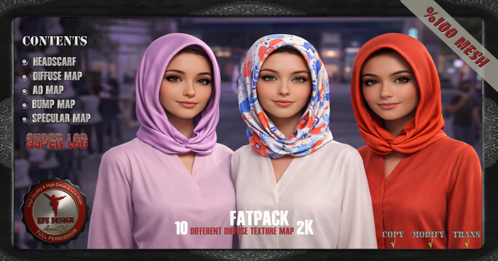 (Efe Design) Headscarf Fatpack Full perm 