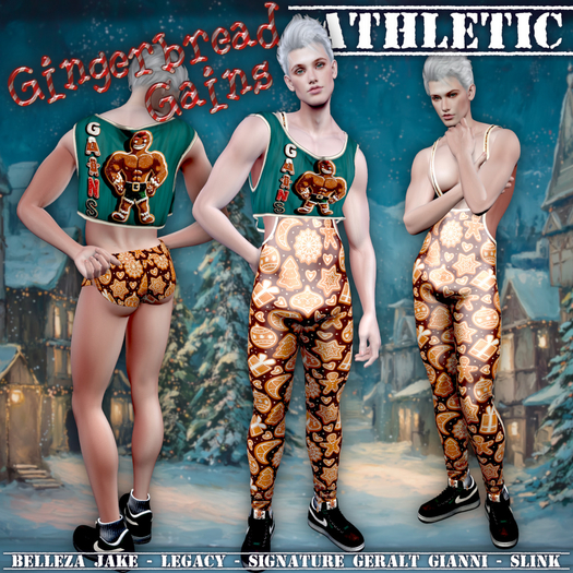 Swellegant ~ Gingerbread Gains Athletic ~ Zodiac Christmas