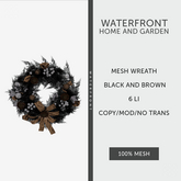 ♥ Waterfront Christmas Wreath Black and Brown ♥