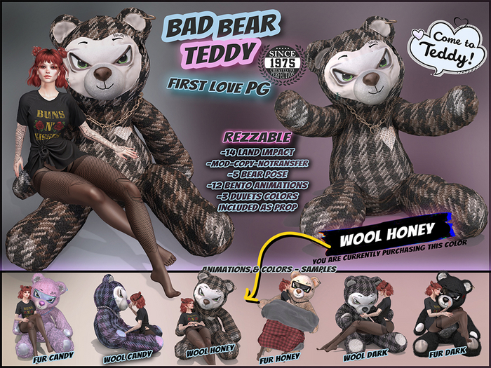 [Since1975] Bad Bear Teddy : First Love / Wool Honey PG