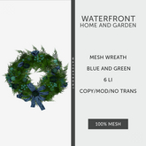 ♥ Waterfront Christmas Wreath Blue and Green ♥