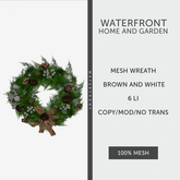 ♥ Waterfront Christmas Wreath Brown and White ♥