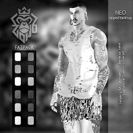 [ZH] DEMO Neo Ripped Tanktop -  (ADD UNPACK)