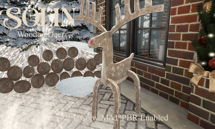 Solin- Wooden Deer-(Maple/Weathered)