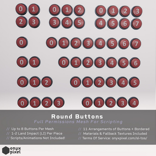 onyx.pixel - Full Permissions Mesh - Round Buttons