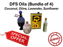DFS Oils (Bundle of 4) Coconut, Olive, Lavender & Sunflower [Actual Item] for L$22 *** SPECIAL OFFER *** 