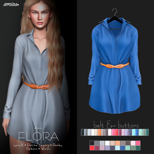 amias - FLORA dress azure