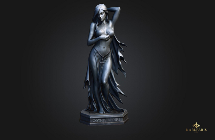 Gothic Shadow Maiden Statue – Dark Elegant Gothic Decor – Gothic Elegance