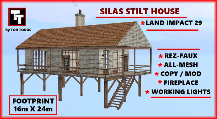 SILAS STILT HOUSE 29Li (Boxed) LOW PRIM HOUSE.