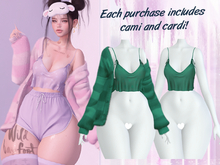 [Christmas Sale] Lunar - Lazy Cami & Cardi - Emerald
