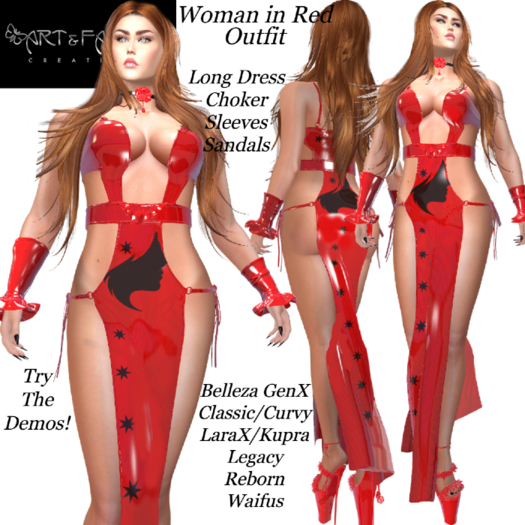ART & FASHION - WOMAN IN RED OUTFIT