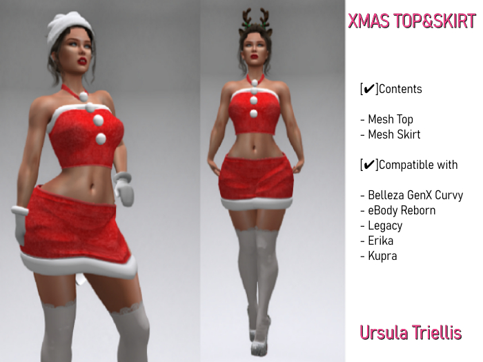 7237 XMAS TOP&SKIRT