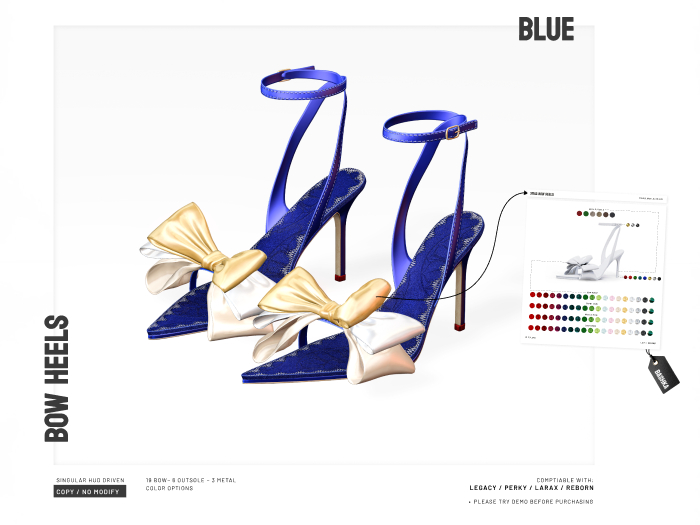 BASHKA - Xmas Bow Heels (Blue)