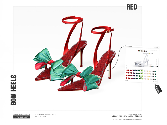 BASHKA - Xmas Bow Heels (Red)