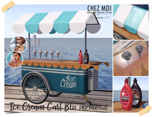 CHEZ MOI Ice Cream Cart Blu (PBR)
