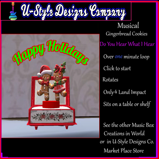 Christmas Gingerbread Cookies Music Box