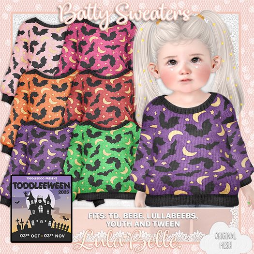 {Lula Belle} GIFT Bat Sweater {boxed}