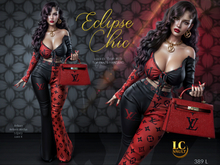 LC VAULT * Eclipse Chic, Luxury Designer Ensemble, Red