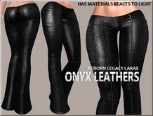 Black Leather Low rise Bell Bottoms