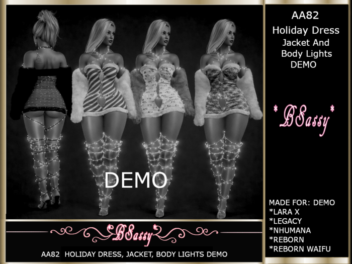 *BSASSY* AA82 XMAS DRESS WITH BODY LIGHTS DEMO