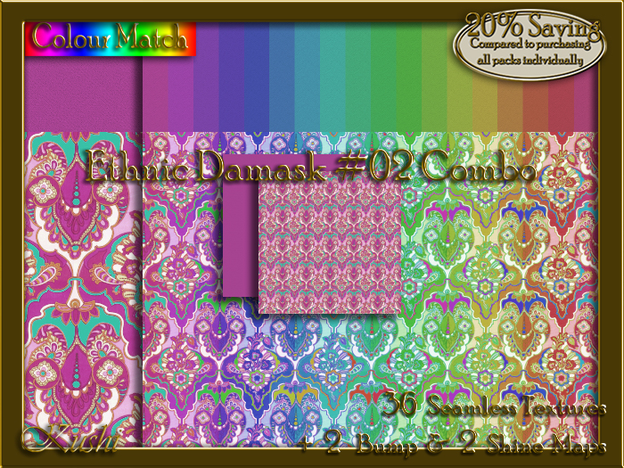 Ethnic Damask #02 COMBO Texture Bundle